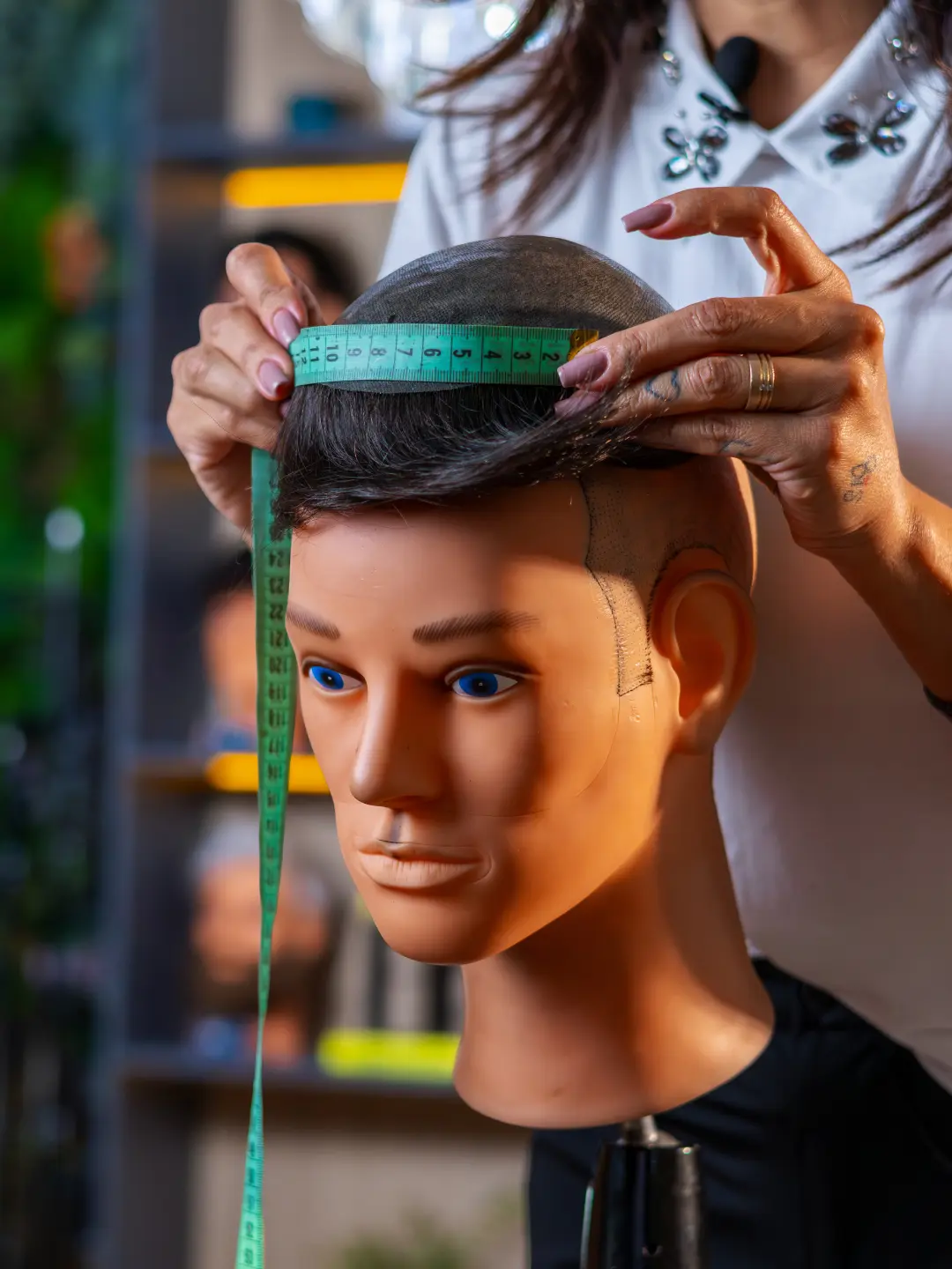 Medição de prótese capilar personalizada para envio
